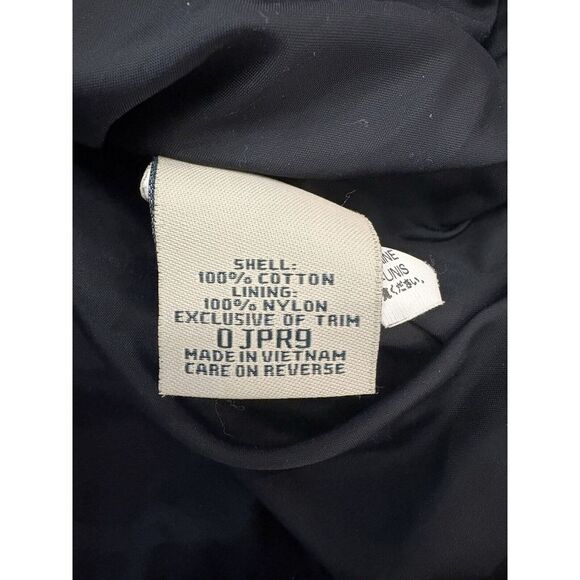 LL Bean Women's Medium Regular Black Cotton Utility Front Tie Pea Coat - Picture 6 of 7